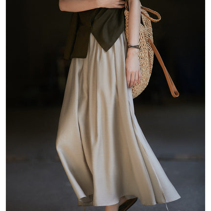 | Garden Tour. Skirt | Elegant Slim A- line Umbrella Skirt/Dipped Smooth Lyocell Skirt