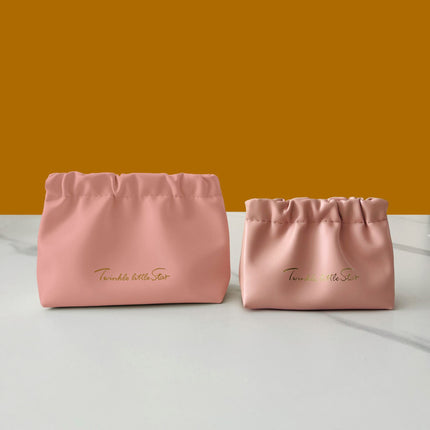 Portable storage bag lipstick cosmetic bag carry-on bag data line coin purse PU shrapnel bag automatic closing fold bag