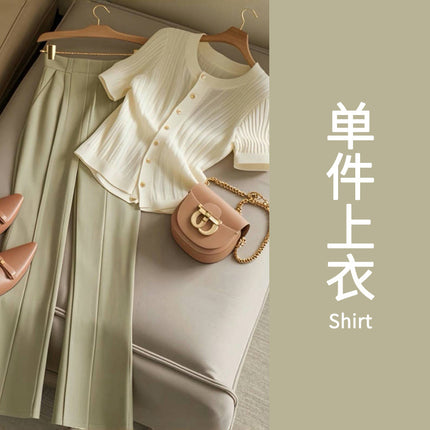 2024 New Style Elegant Wear a Set of Slimming Age-reducing Fashionable Salt Light Mature Casual Two-piece Suit Women's Summer
