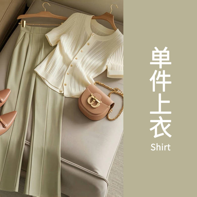 2024 New Style Elegant Wear a Set of Slimming Age-reducing Fashionable Salt Light Mature Casual Two-piece Suit Women's Summer
