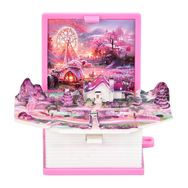 Children's Christmas Gift Stereo 3D Folding Bomb Book Santa Chalet Keychain Schoolbag Pendant Toy