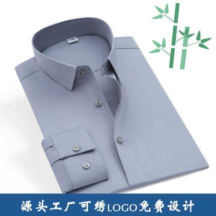 New Bamboo Fiber Men's Shirts, Men's Long-Sleeved Shirts, Business Work Clothes, No-Iron Women's Short-Sleeved Shirts, Women's Professional Shirts