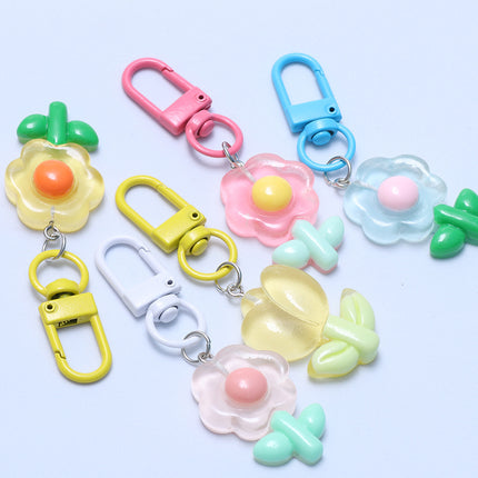 Tulip Flower Keychain Handmade DIY Small Fresh Cute Key Ring Bag Hanging Sweet Student Gift