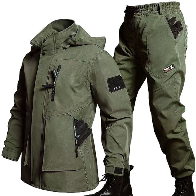 Spring and Autumn New Wear-Resistant Work Clothes Loose Electric Welding Auto Repair Work Clothing Riding Function Men's and Women's Training Clothes