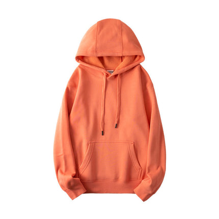 Red Tiger Year Wei Yi 500g plus velvet night gray hooded Wei Yi simple solid color sports hoodie men's and women's coat
