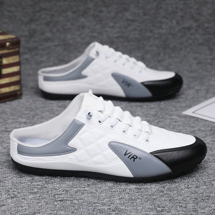 Foreign Trade Cross-border plus size Men's Shoes Spring Half Slippers Men's Casual Breathable Korean Fashionable Lazy Slip-on Shoes
