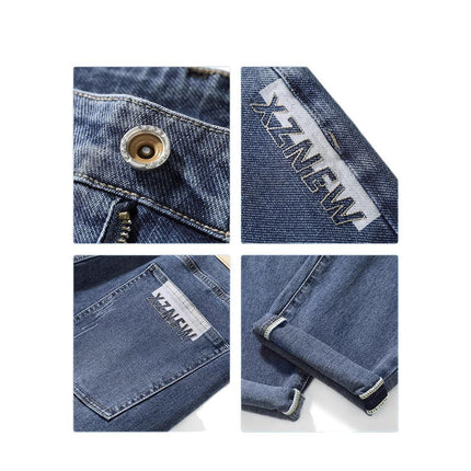 Denim Shorts Men's Summer Ultra-thin Five-point Pants Stretch Trendy Brand Loose Straight Middle Pants Men's 2025 New Arrival
