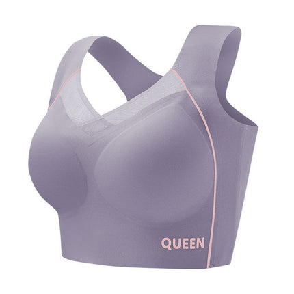 Women's Plus Size Sports All-In-One Intimates, Bubble Wrap, Anti-Sagging, Thin, Push-Up, Seamless, Beautiful Back, Side Breasts, Fitness Bra
