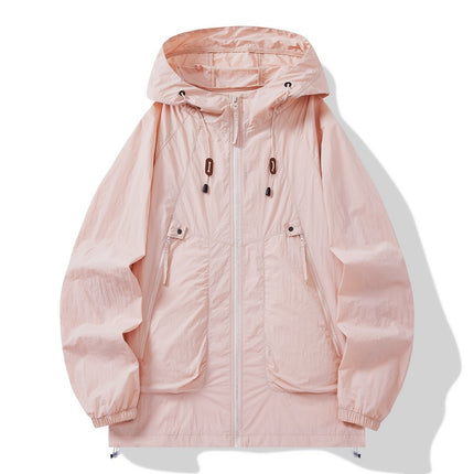 New Sunscreen Clothing Men's and Women's Couple Hooded Sunscreen Clothing Trendy Thin Outdoor Sports Waterproof Tooling Sunscreen Jacket