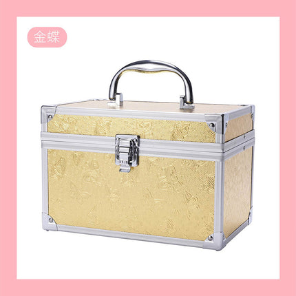 Professional ear picking and foot washing KTV practical toolbox single open double-layer cosmetic case with mirror beauty eyelash storage box