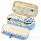 Canvas retractable pencil case [light blue]