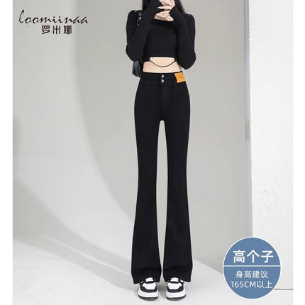 Flared Jeans for Tall Women, Extended Length, 2026 New Summer Thin High-Waisted Slim-Fit Stretchy Bell-Bottom Pants