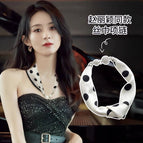 13-White background dots (Diamond silk scarf)