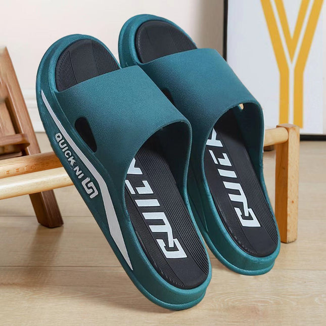 2024 New Korean Style Slippers Men's Trendy Outfit Household Bathroom Thick Bottom Wear-resistant Men's Sandals Wholesale Cross-border