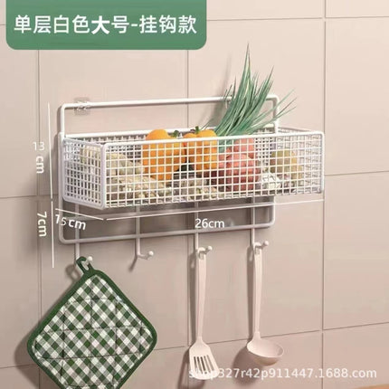 Bathroom bathroom shelf kitchen living room dormitory wall hanging punch-free storage rack storage rack hanging basket nail-free