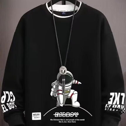 Junior High School Student Sweatshirt Men's T-Shirt Inner Wear Youth Spring & Fall New Style High School Student Spring Bottoming Shirt Big Children's Men's Clothing