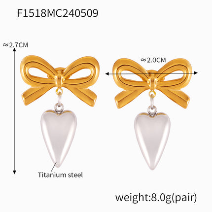 European and American Design Women's Hip Hop Personalized Trendy Titanium Steel Plated 18k Gold Geometric Devil's Eye Tassel Earrings suit