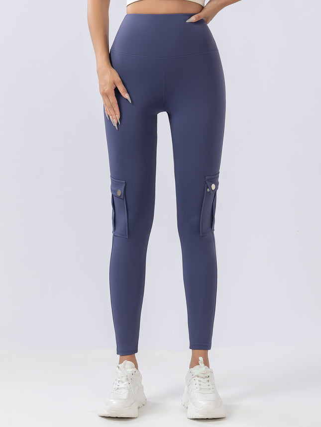 Multi-Pocket High-Waisted Tight-Fitting Stretchy Butt-Lifting Sports Leggings, Suitable for Outdoor Wear, Yoga Pants for Women, Running Fitness Pants, Slimming Effect