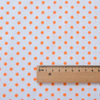 Fabric width 1.6m x 1.0m price / Orange dots on white background