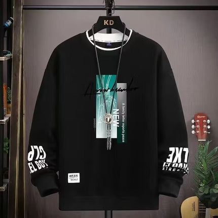 Junior High School Student Sweatshirt Men's T-Shirt Inner Wear Youth Spring & Fall New Style High School Student Spring Bottoming Shirt Big Children's Men's Clothing