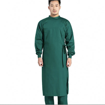 Pure Cotton Surgical Gown for Medical Professionals, Dental Implant Doctor Workwear, Green Scrub Suit, Surgical Gown for Professionals