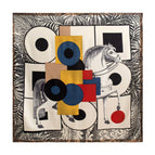 Fhz24-9366-1 colorful block pony / 132*132cm