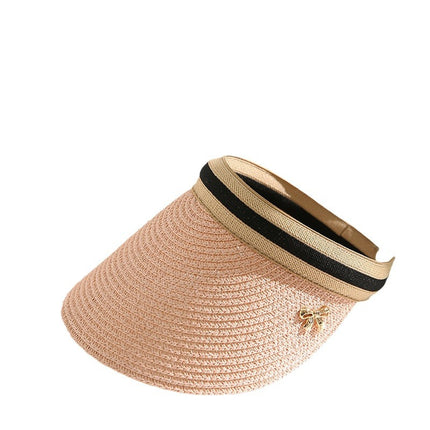 Empty Top Straw Hat to Cover Face, Korean Style Trendy Sun Protection Sun Hat, Versatile Beach Sun Hat, Fashionable Hat for Women, Summer Wholesale