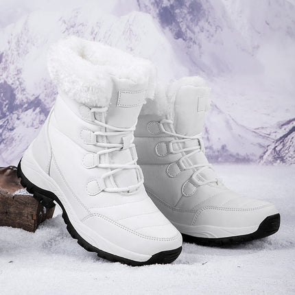 2025 Cross-Border New Winter Velvet Thickeneded Warm and Wear-Resistant Outdoor Hiking Shoes Snow Boots Women's Shoes High-Top Cotton Shoes