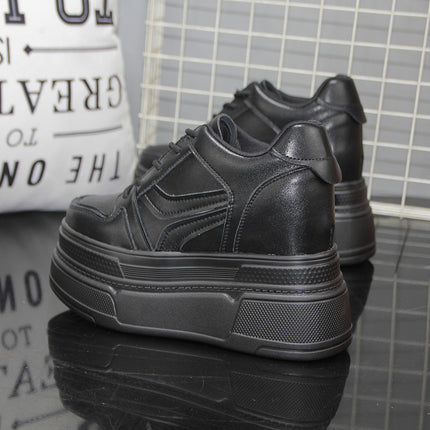 Inner Height 14cm Women's Shoes Autumn New Thick Bottom Platform 12cm Small White Shoes Small Casual Sports Board Shoes