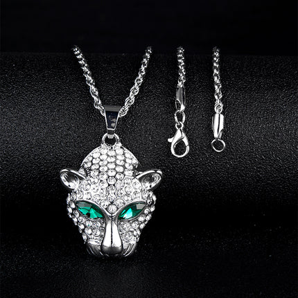 Amazon new diamond hollow leopard head pendant necklace accessories necklace fashion pendant manufacturers wholesale