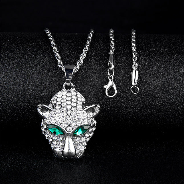 Amazon new diamond hollow leopard head pendant necklace accessories necklace fashion pendant manufacturers wholesale
