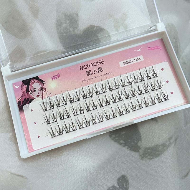 Honey Box's Popular Internet Celebrity Pseudo-No-Makeup Wide Stem Small Flame False Eyelashes Natural Artificial Large Capacity Single Cluster False Eyelashes