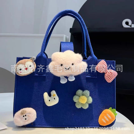 Factory Supplies Trendy Bags for 100-Day Celebrations, Birthday Favors, Cartoon Felt Bags, Student Lunch Box Storage