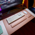 (light pink + silver gray) desk mat 40x80 + wrist rest pad set
