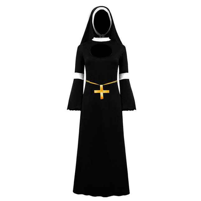 Foreign Trade Adult Female Halloween cos Costume Masquerade Nuns Cosplay Clothing Stage Performance Clothing suit