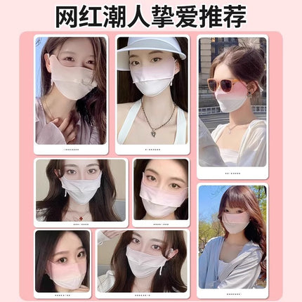 Sun Protection Mask for Women, Three-Dimensional Eye Protection, Full Face Ice Silk Summer Thin Breathable Mask Wholesale Factory