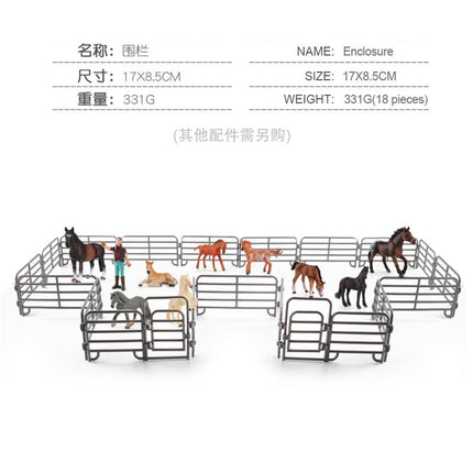 Animal Jurassic simulation farm scene sand table decoration fence large door frame dinosaur model toy