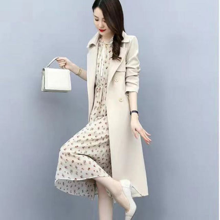 Early autumn floral dress two-piece 2024 autumn new women's western style age-reducing slimming early autumn suit skirt