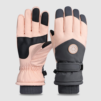Ski Gloves for Men and Women in Winter, Outdoor Cycling, Windproof, Cold-Proof, Anti-Slip, Touch Screen Gloves, Fleece-Lined, Thickened, Warm Gloves