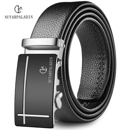 Authentic Leather Belt for Men, Automatic Buckle, Casual Business Trendy New Versatile Belt for Young and Middle-Aged Men