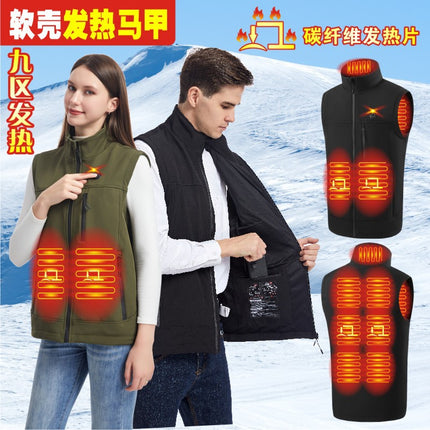 Cross-border dedicated men's stand collar heating vest cotton vest electric heating vest USB power supply intelligent constant temperature heating clothes