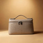 Silver buckle crocodile pattern/apricot 20cm
