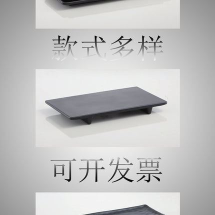 Rectangular plate melamine tableware plastic black Frosted Hot Pot Restaurant creative Japanese and Korean sushi barbecue skewers meat plate