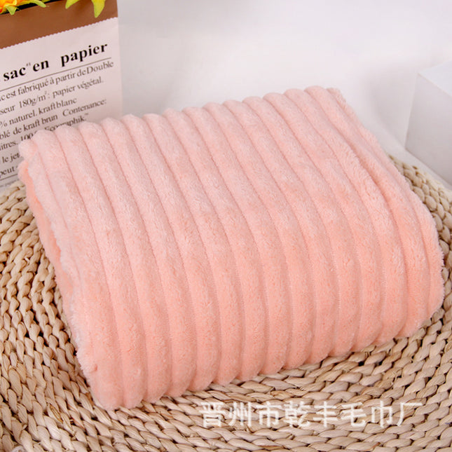 Candy Strip Towel Bath Towel Thickened Coral Velvet Soft Absorbent Lint-Free Household Adult Towel