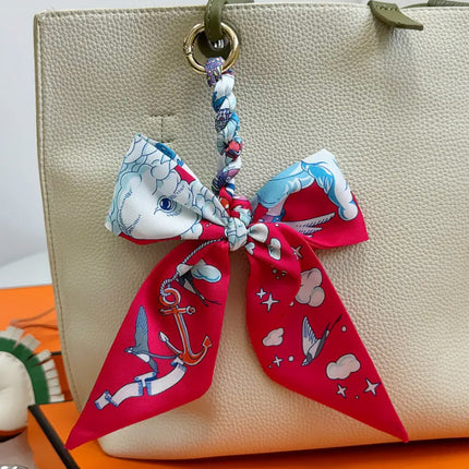 High-grade Handbag Handle Ribbon Bag Handle Handle Accessories Silk Scarf Handbag Tie Bag with Decorative Ribbon Pendant