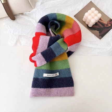 Export South Korea ins wool soft huhu apple green color scarf autumn and winter warm all-match scarf couple Korean style