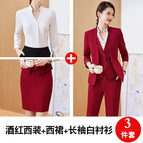 HL961 wine red suit dress 1008 white long sleeve / M