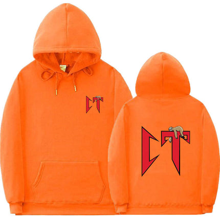 European Size Rib Bottom Fashion Printed Sweatshirt Loose Hoodie Men's and Women's Casual Sports Sweatshirt