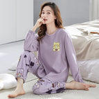 Cm-106 double long milk tea bear round neck set / M