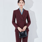 Dark red suit top + pants / M